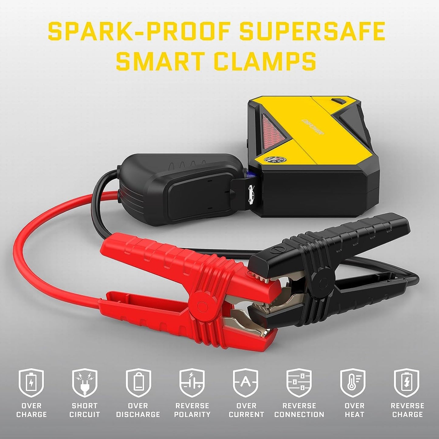 DBPOWER 800A 18000mAh Portable Car Jump Starter (up to 7.2L Gas, 5.5L Diesel Engine) Battery Booster with Smart Charging Port (Storage Temperature 95°F)