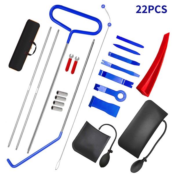 2Kit 22 PCS Tool Sets 67 Inch Long Reach Tool Emergency Tool, Hand Tools and Home.Truck 5th Wheel Hook,Rolling Door Hooks