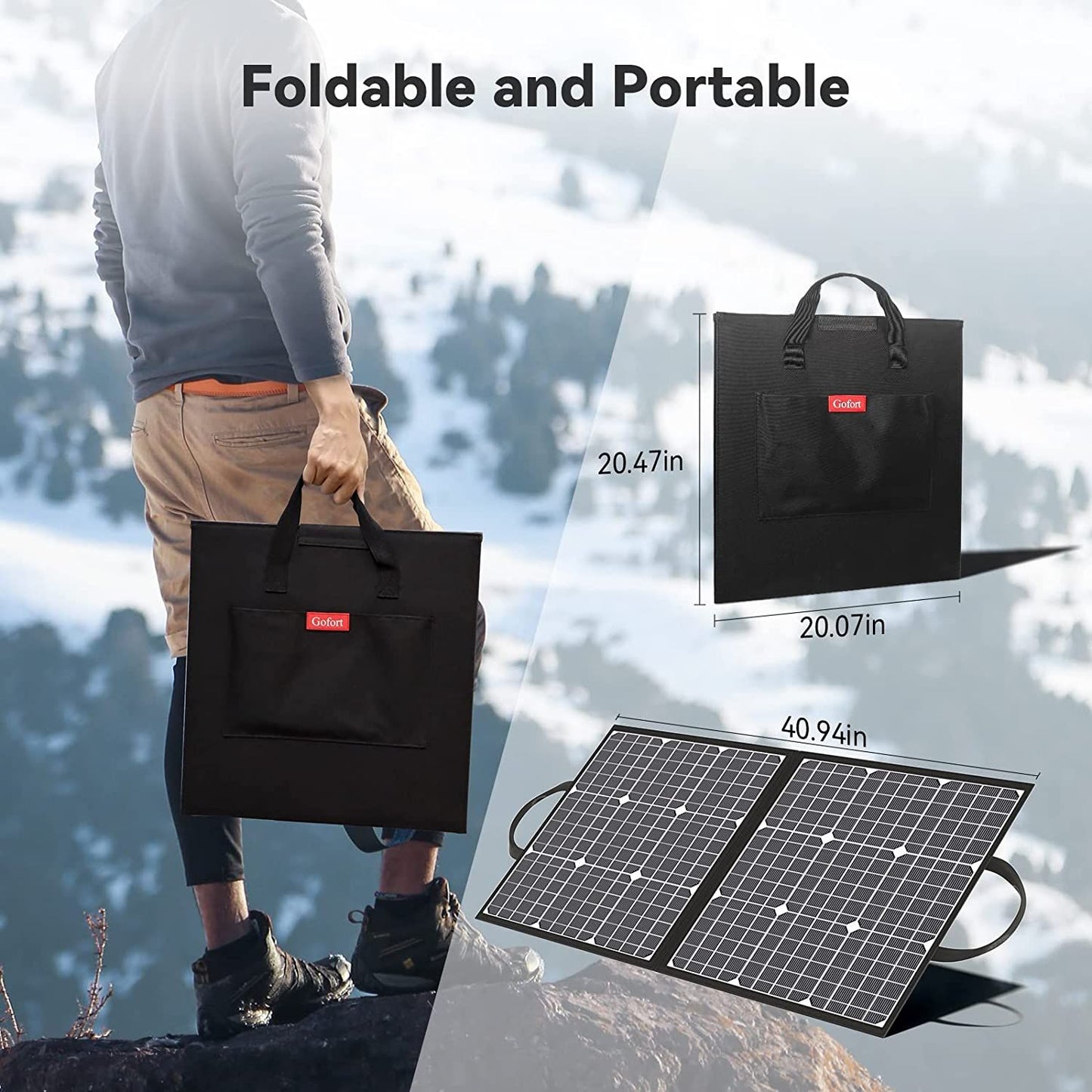 GOFORT 330W Portable Power Station;  299Wh Solar Generator Backup Power Compatible with 100W 18V Portable Solar Panel;  Foldable Solar Charger with USB;  18V DC;  QC 3.0 Output