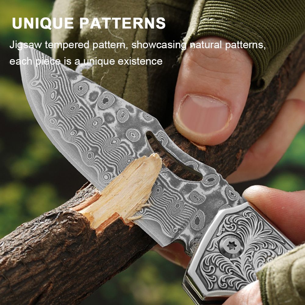 Damascus Pocket Knife for Men, 7" Handmade Forged VG10 Damascus Steel Folding Knife with Wood Handle,   Knives for Mens Gift