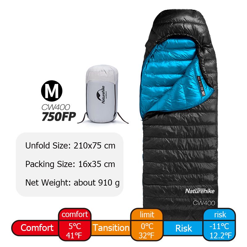 Naturehike Goose Down Sleeping Bag CW400 Waterproof Sleeping Bags Envelope Backpacking Traveling Hiking Camping Sleeping Bag