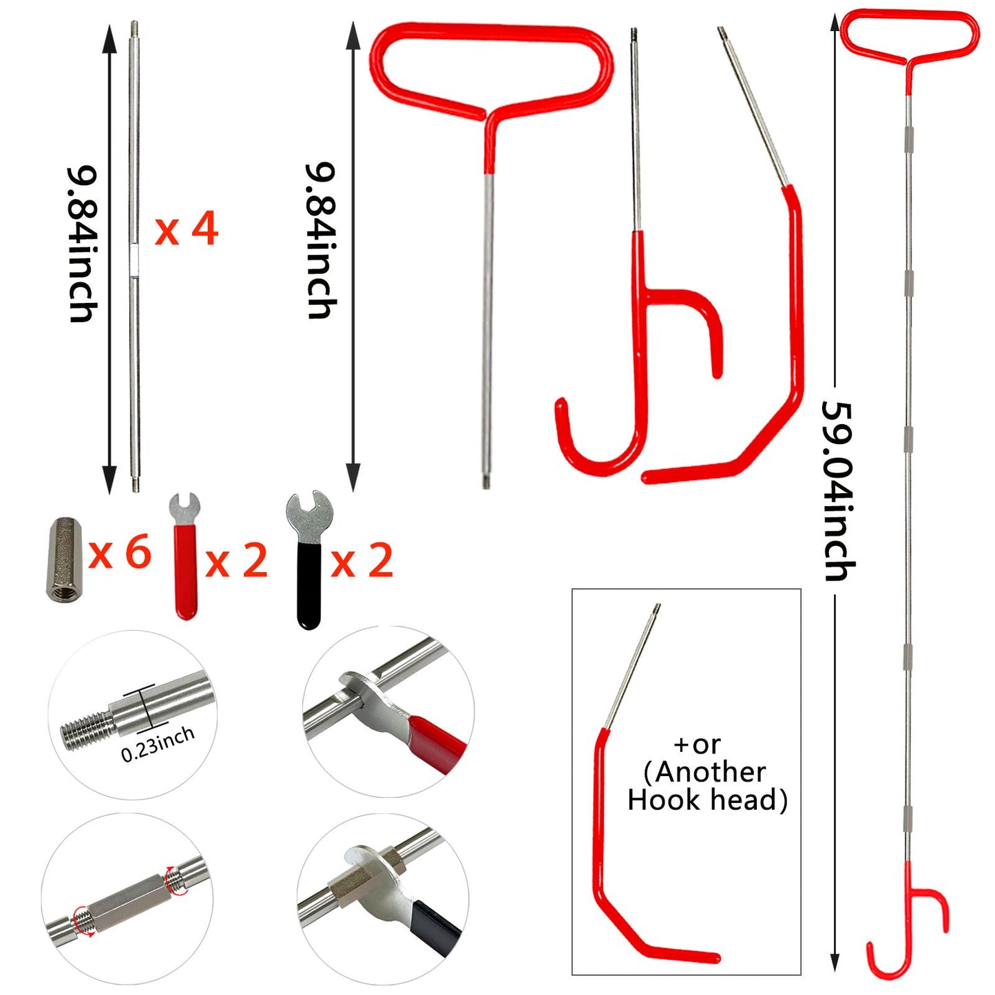 Trim Removal Kit, 63 automatic Trim removal Kit, Plastic panel fastener Removal Kit, Automotive trim Removal Kit/trim/Panel/Door/audio/Auto clamp/Terminal Removal Kit (red)