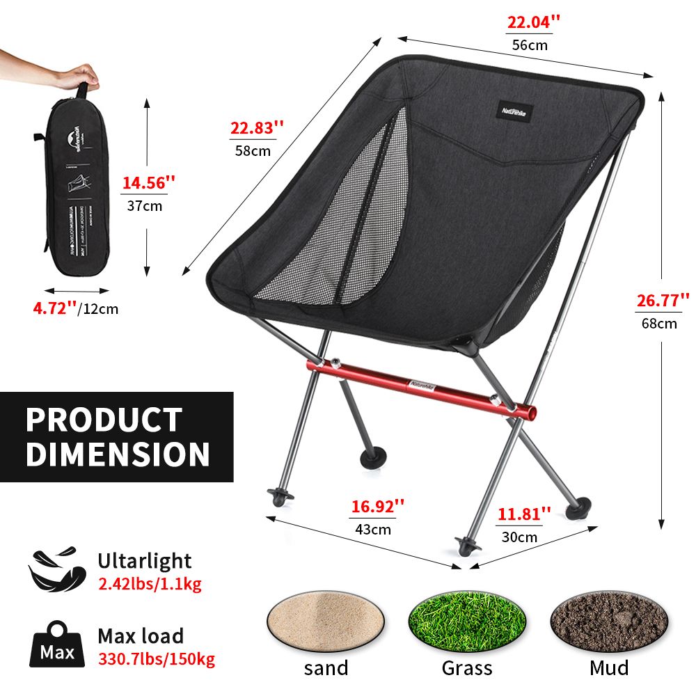 Naturehike Camping Chair YL05 YL06 Chairs Ultralight Folding Chair Outdoor Picnic Foldable Chair Beach Reax Chair Fishing Chair