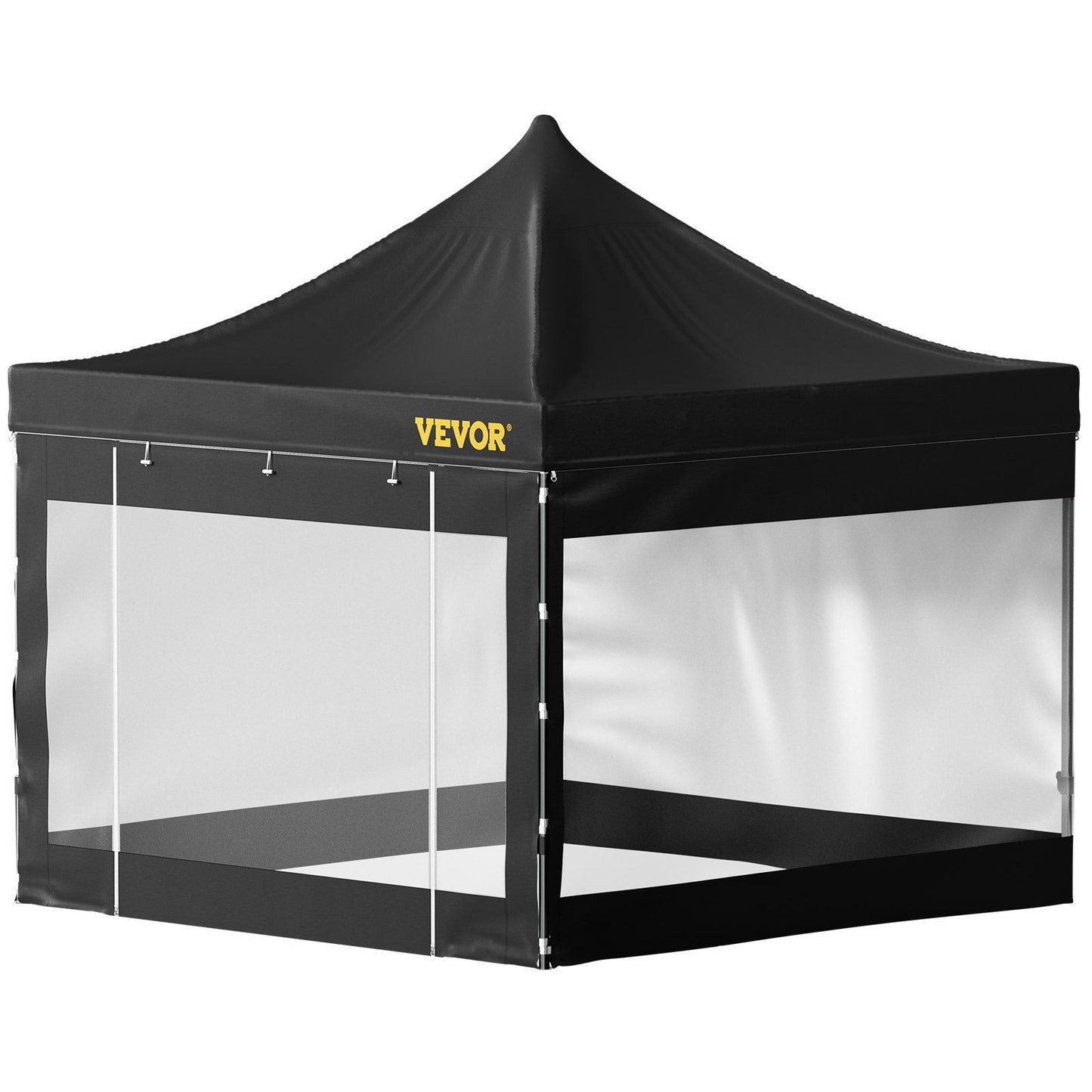 VEVOR Pop Up Canopy Tent, 10 x 10 FT, Outdoor Patio Gazebo Tent with Removable Sidewalls and Wheeled Bag, UV Resistant Waterproof Instant Gazebo Shelter for Party, Garden, Backyard, Black