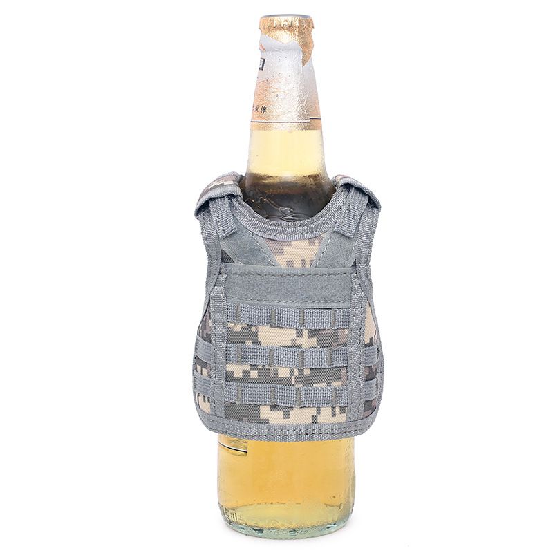 Adjustable Mini Beer Vest Military Bottle Beverage Cooler Holder for 12oz or 16oz Cool Bottle Decoration; 1 PC