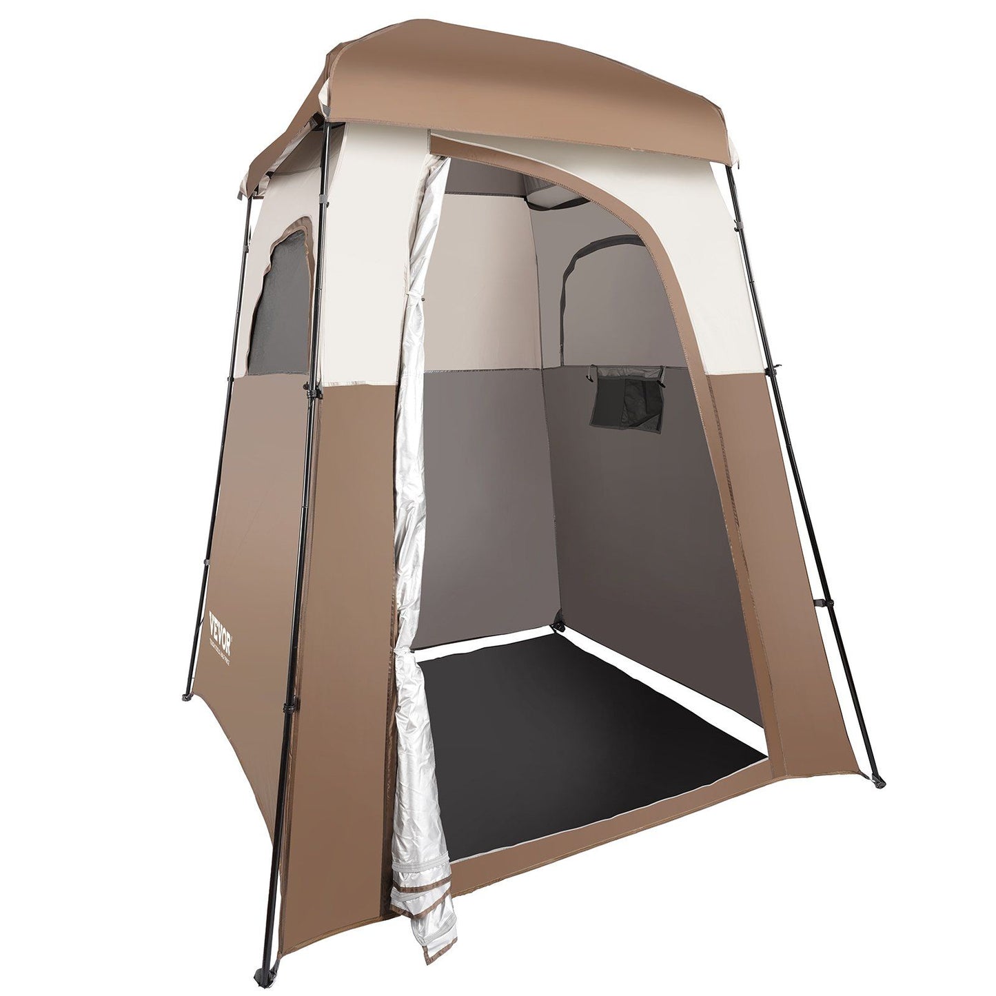 VEVOR Camping Shower Tent, 66" x 66" x 87" 1 Room Oversize Outdoor Portable Shelter, Privacy Tent with Detachable Top, Pockets, Hanging Rope and Clothesline, for Dressing, Changing, Toilet, Bathroom