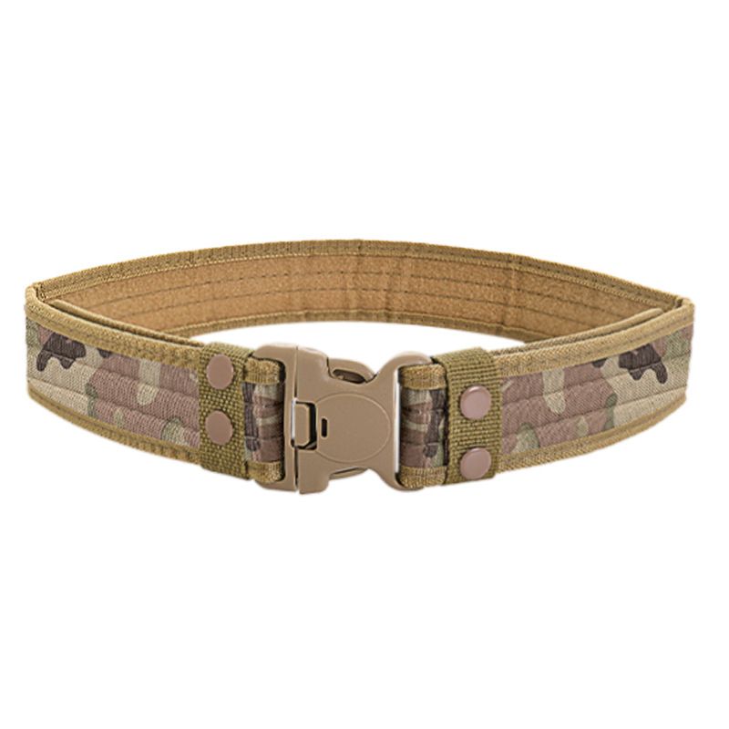 1pc Men's Outdoor Canvas Belt 2 Inch Wide Plastic Buckle Military Tactical Waist Belt Work Belt