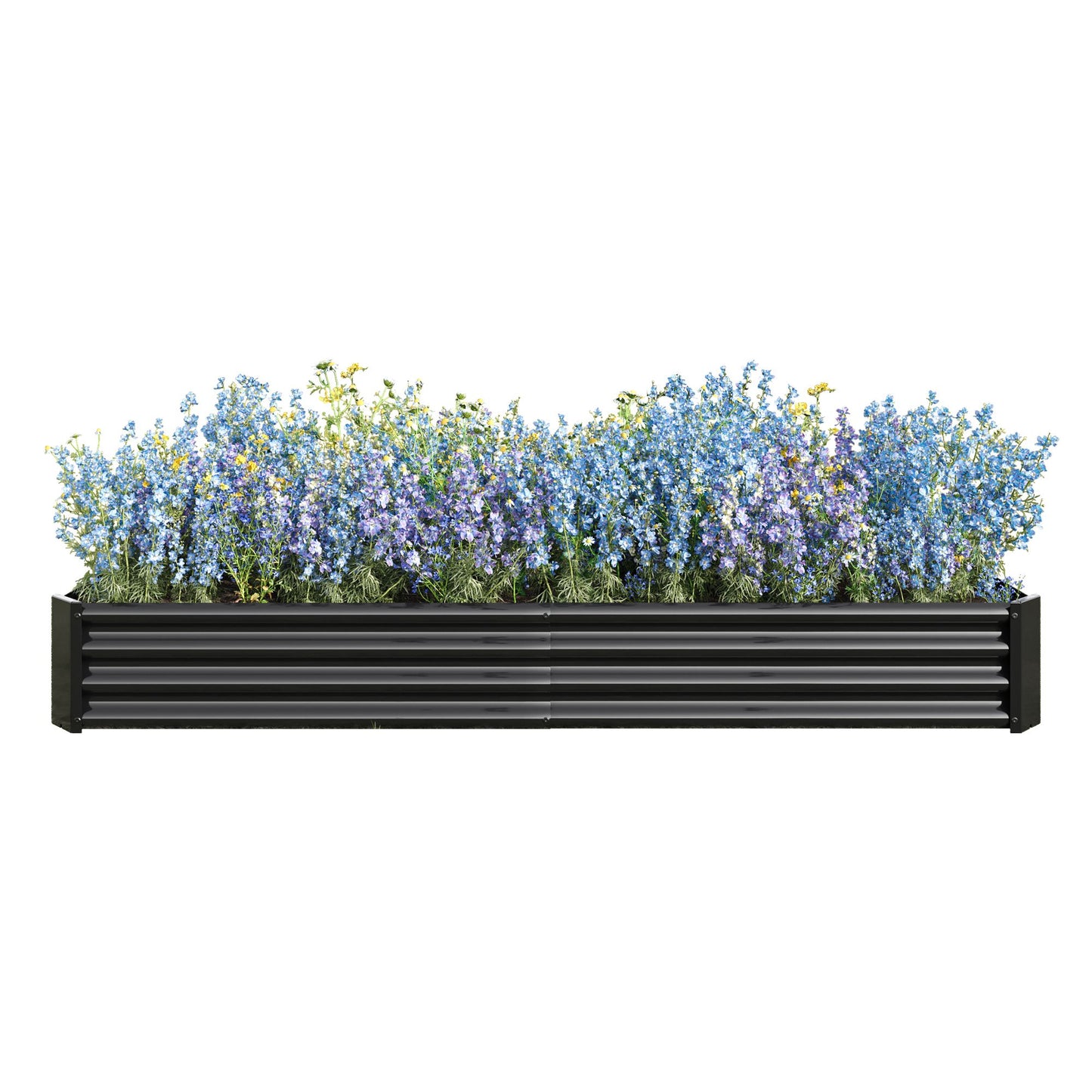 Raised Garden Bed Kit - Metal Raised Bed Garden7.6x3.7x0.98ft for Flower Planters;  Vegetables Herb Black