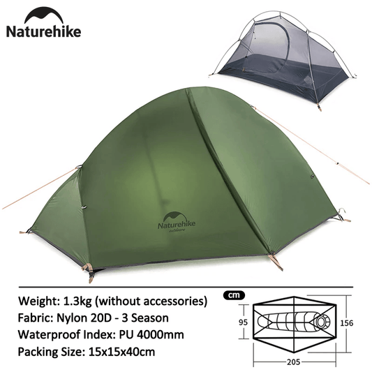 Naturehike Cycling Tent 1 Person Tent Ultralight Bicycle Tent Double Layer Fishing 4 Season Tent Waterproof Outdoor Camping Tent