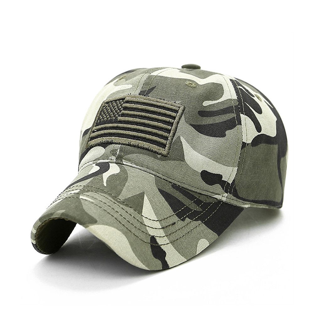 Fashion Tactical Hip Hop American Flag Military Sport Outdoor Peaked Caps Unisex Mesh Embroidered Casual Adjustable Hats