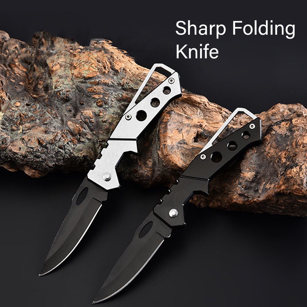 Stainless Steel Folding Knife, Outdoor Camping Hiking Pocket Knife, Self-Defense Folding Mini Knife, Men's Gift