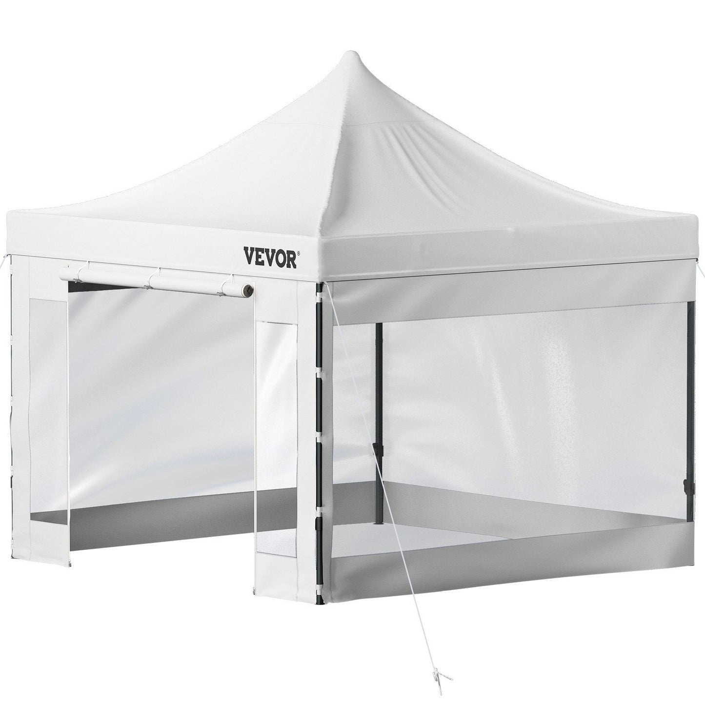 VEVOR Pop Up Canopy Tent, 10 x 10 FT, Outdoor Patio Gazebo Tent with Removable Sidewalls and Wheeled Bag, UV Resistant Waterproof Instant Gazebo Shelter for Party, Garden, Backyard, White