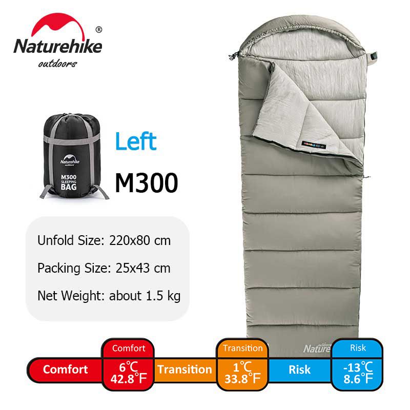 Naturehike Sleeping Bag M180 Lightweight Sleeping Bag M300 Double Camping Sleeping Bag M400 Machine Washable Winter Sleeping Bag