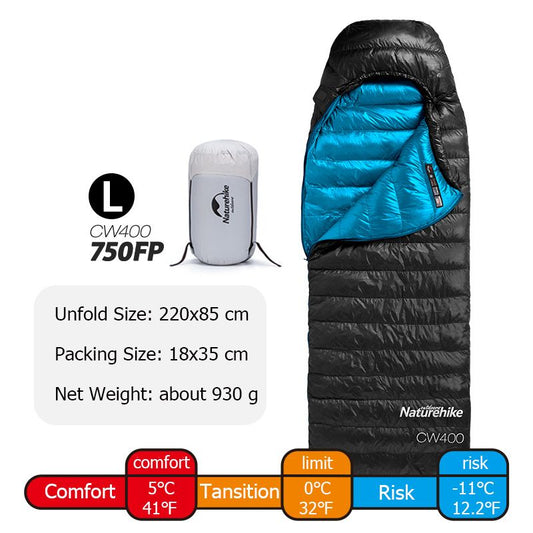 Naturehike Goose Down Sleeping Bag CW400 Waterproof Sleeping Bags Envelope Backpacking Traveling Hiking Camping Sleeping Bag