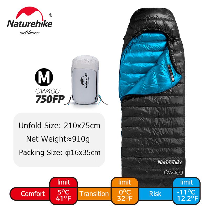 Naturehike cw400 Sleeping Bag Lightweight Goose Down Winter Warm Sleeping Bag Ultralight Outdoor Hiking Camping Travel Equipment