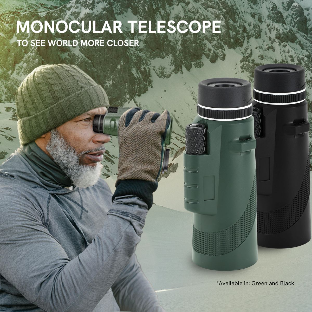 Monocular 40×60 Hd Shimmering Multifunction Monocular with Phone Tripod & Night Vision Telescope