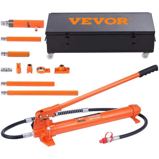 VEVOR 20 Ton Porta Power Kit, Portable Hydraulic Jack with 4.6 ft/1.4 m Oil Hose, Car Frame Repair Tool with Storage Case for Automotive, Heavy Equipment, Mechanic (44000 LBS)