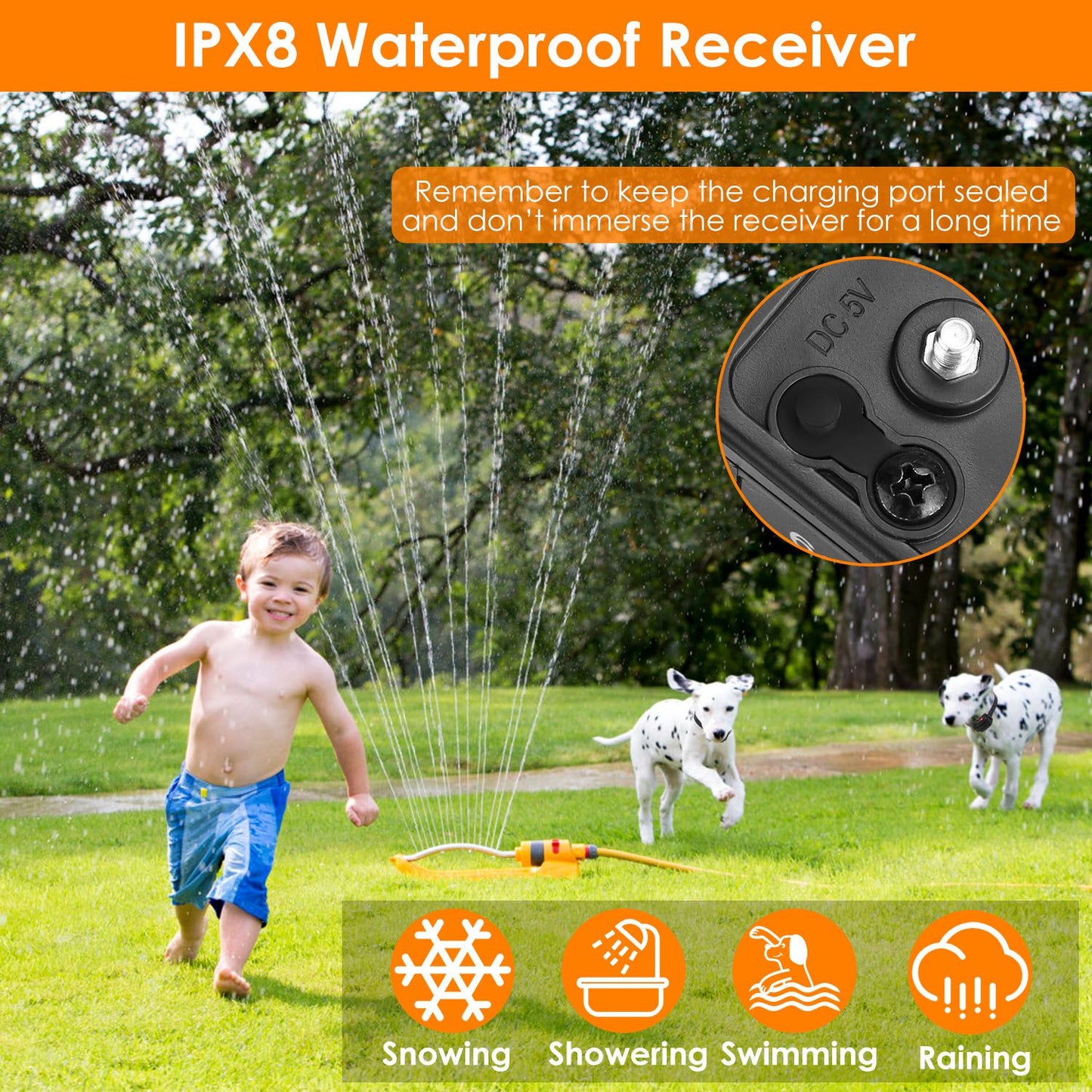 Dog Fence System Pet Containment System with 9 Adjustable Levels IPX8 Waterproof Rechargeable Underground Fence