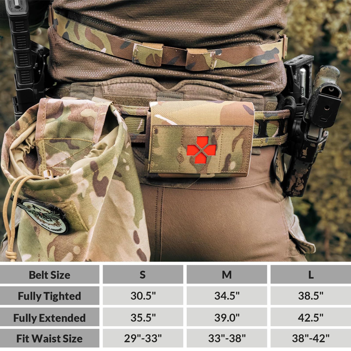 Tactical Belt MOLLE Battle Belt With Quick Release Buckle, Low Profile Laser-Cut Battle Belt For Range